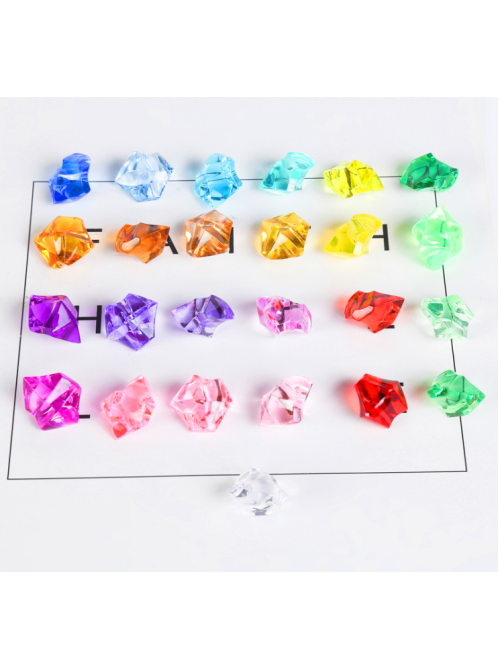 10x medium Simulated plastic colored stone ice cube acrylic crystal stone (16x22mm)